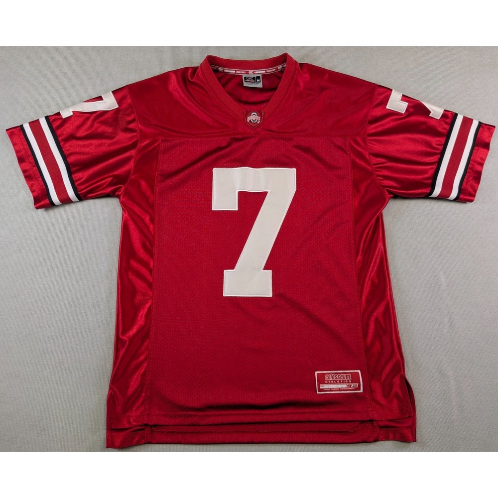 Ohio State Buckeyes Jersey Mens Medium Red Colosseum Football Y2K Ted Ginn OSU